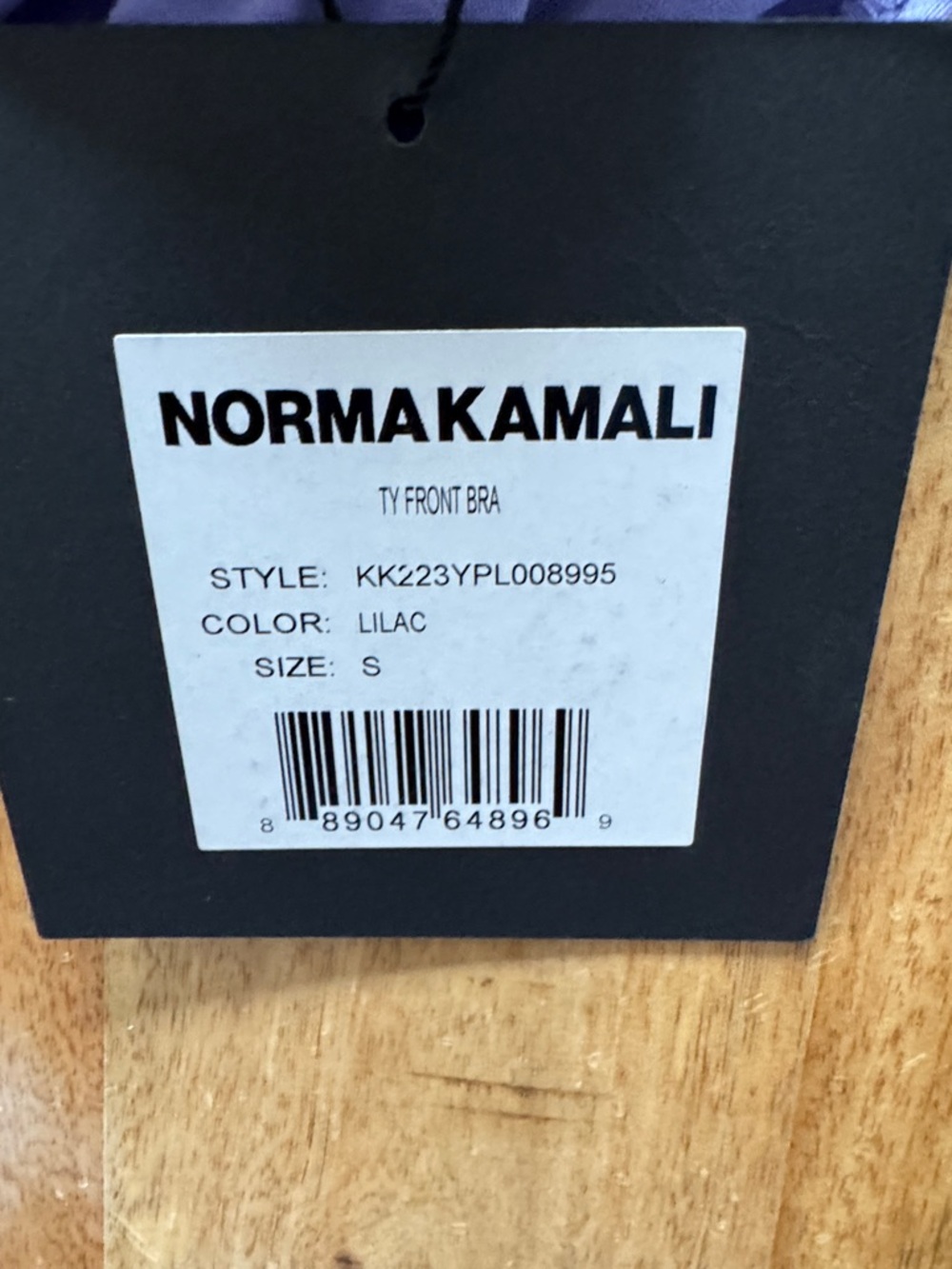 Norma Kamali Ty Tie front bra bikini swim suit top Lilac purple NEW NWT Sz small - Picture 6 of 6